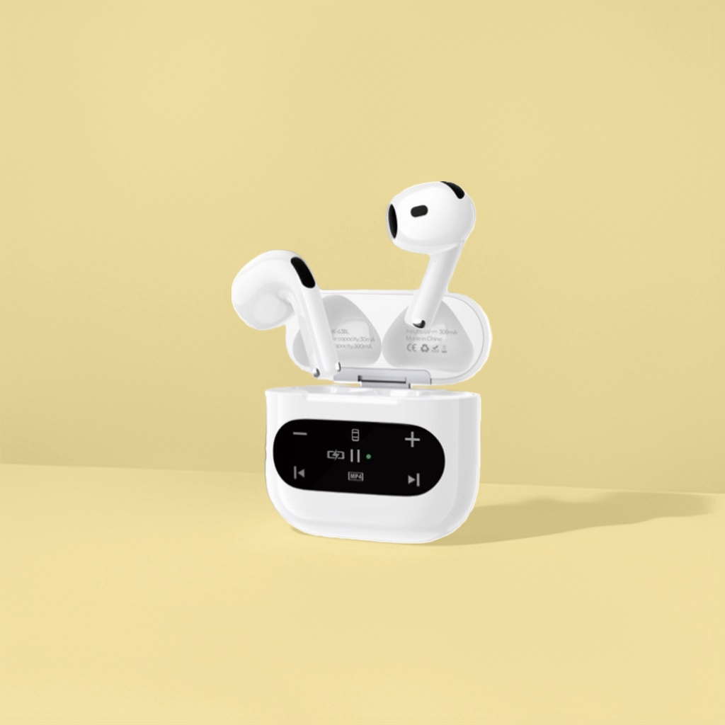 HK-64BL TWS Bluetooth headphones with SIM card, wireless headphones, noise-cancelling Bluetooth 50, high-definition sound quality, long battery life, portable charging case