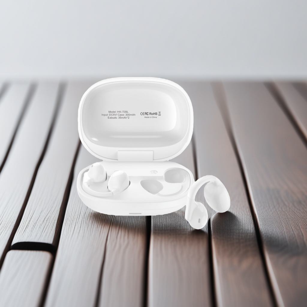 The wireless headphones come with a charging case. The noise-cancelling Bluetooth 50 connection is stable and has a long battery life