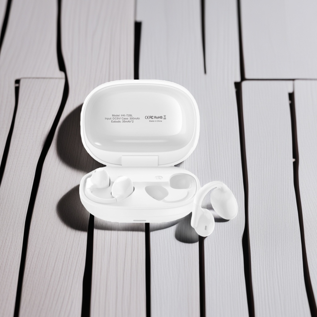 The wireless headphones come with a charging case. The noise-cancelling Bluetooth 50 connection is stable and has a long battery life Specification image