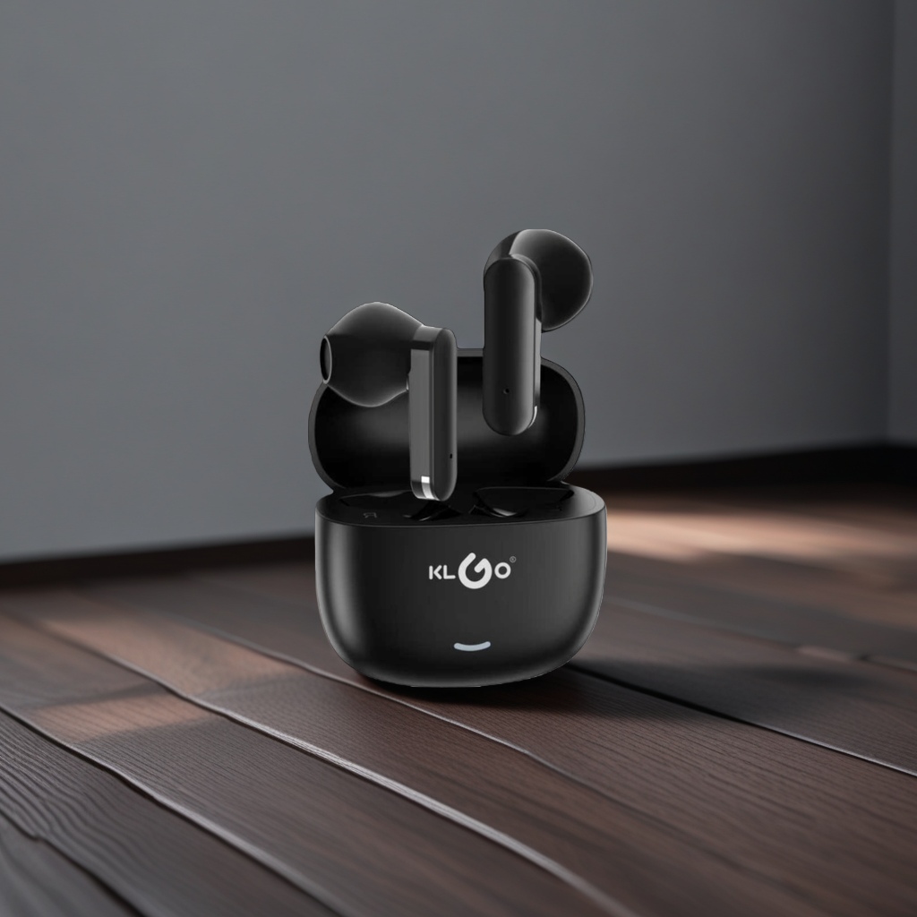 The KLGO wireless headphones feature noise-cancelling Bluetooth 50, high-definition sound quality and long battery life details Picture