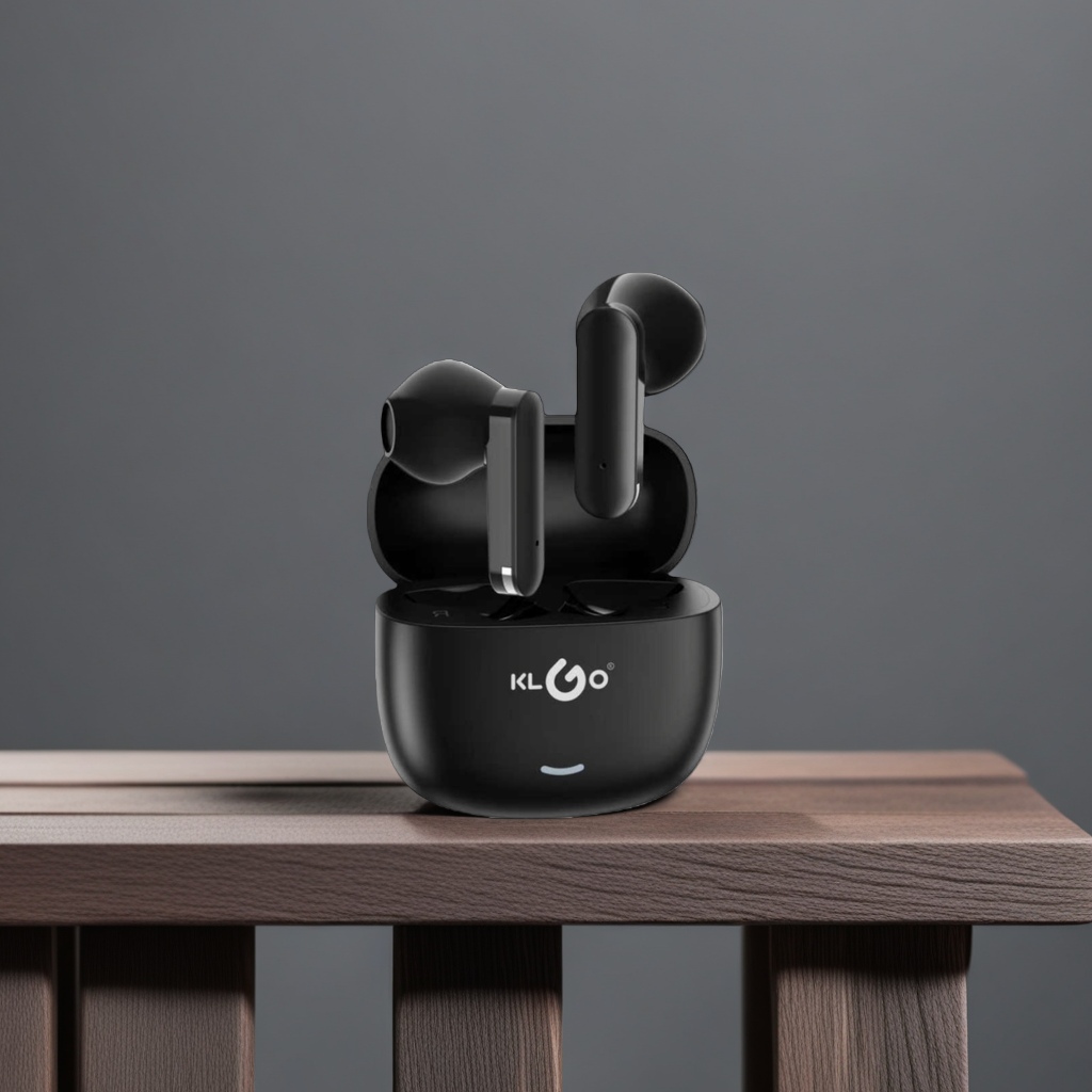 The KLGO wireless headphones feature noise-cancelling Bluetooth 50, high-definition sound quality and long battery life Specification image