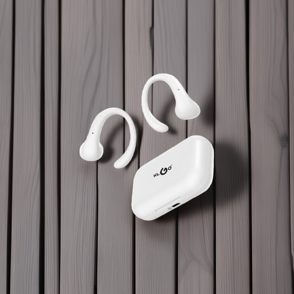 KLGO wireless headphones with charging case, noise-cancelling, clear sound quality, portable Bluetooth 50 Specification image