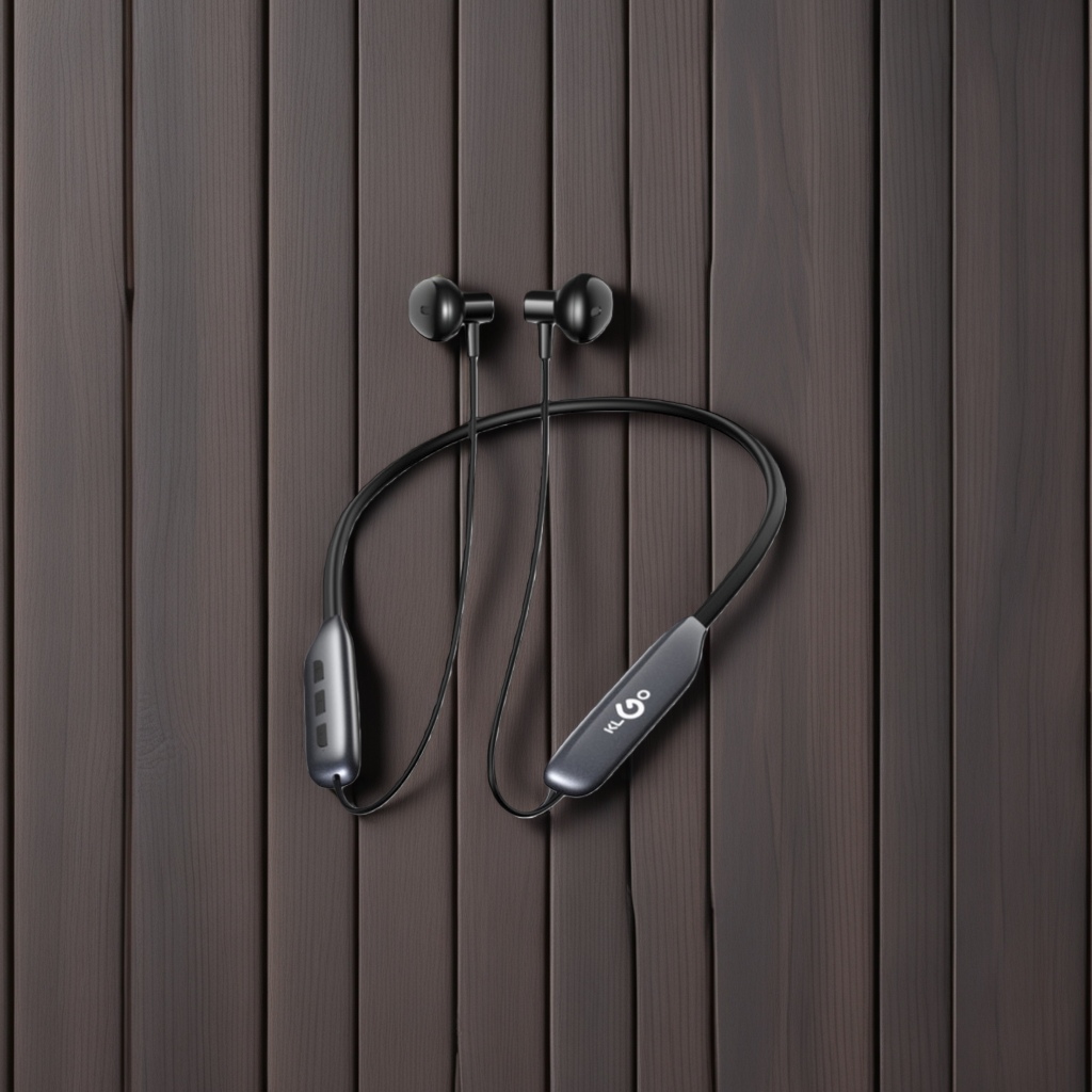The KLGO neckband wireless Bluetooth headphones feature noise-cancelling, clear sound quality, portability and long battery life