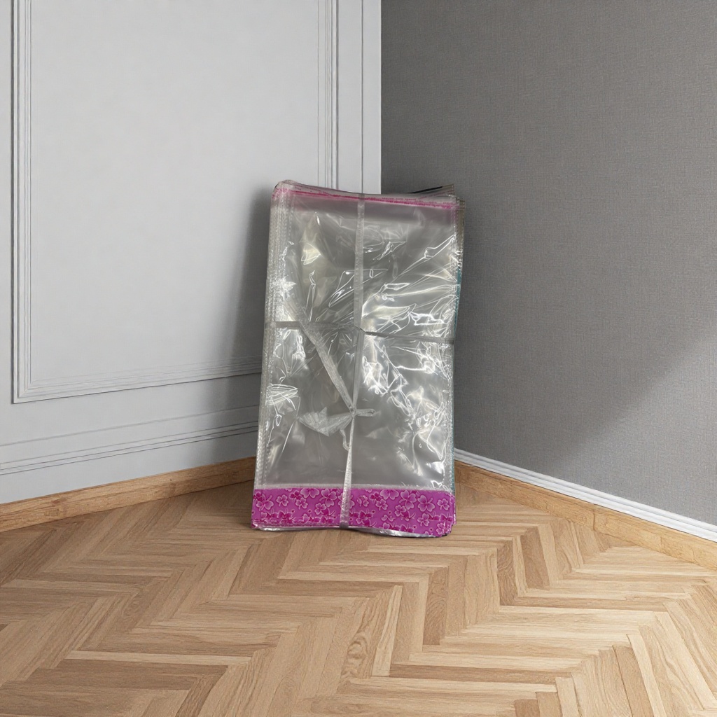 Transparent plastic bags, food-grade large, thickened, reusable packaging bags for household use