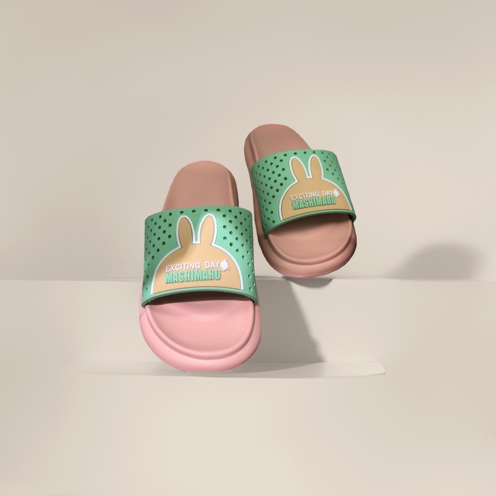 Cute cartoon rabbit pattern slippers for home use with soft soles and anti-slip properties details Picture