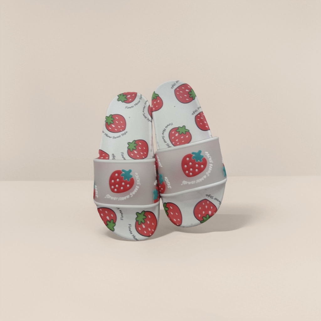 Cute soft-soled strawberry-patterned slippers for indoor anti-slip home use Application Scenario