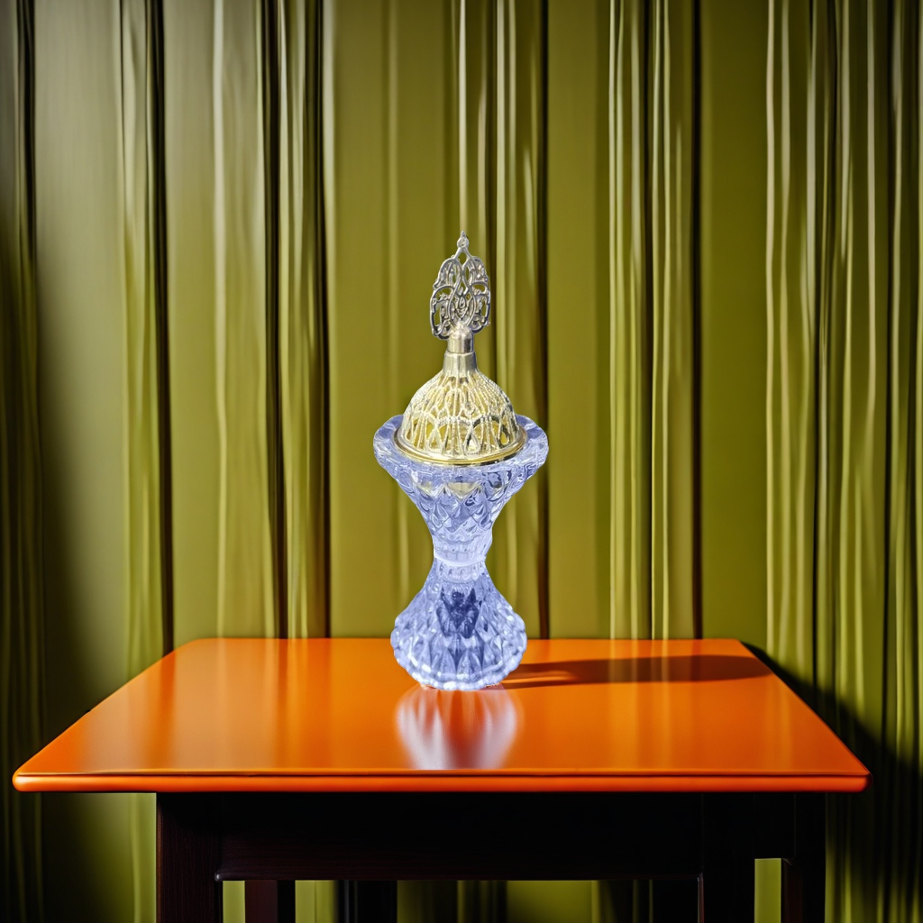 Crystal golden lid aroma diffuser decorative item, living room, study, desktop decoration 093256638 details Picture