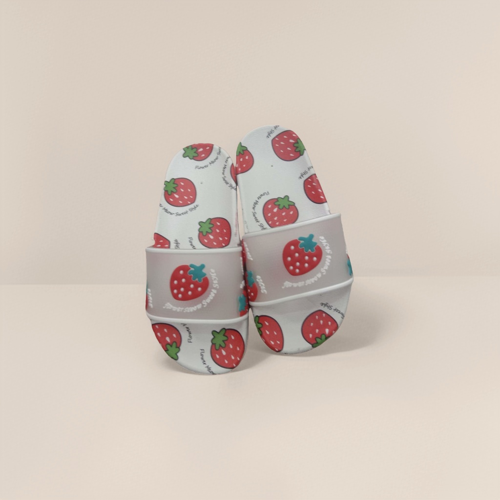 Cute soft-soled strawberry-patterned slippers for indoor anti-slip home use details Picture