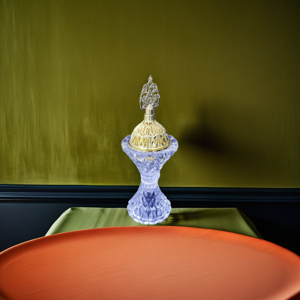 Crystal golden lid aroma diffuser decorative item, living room, study, desktop decoration 093256638 Specification image