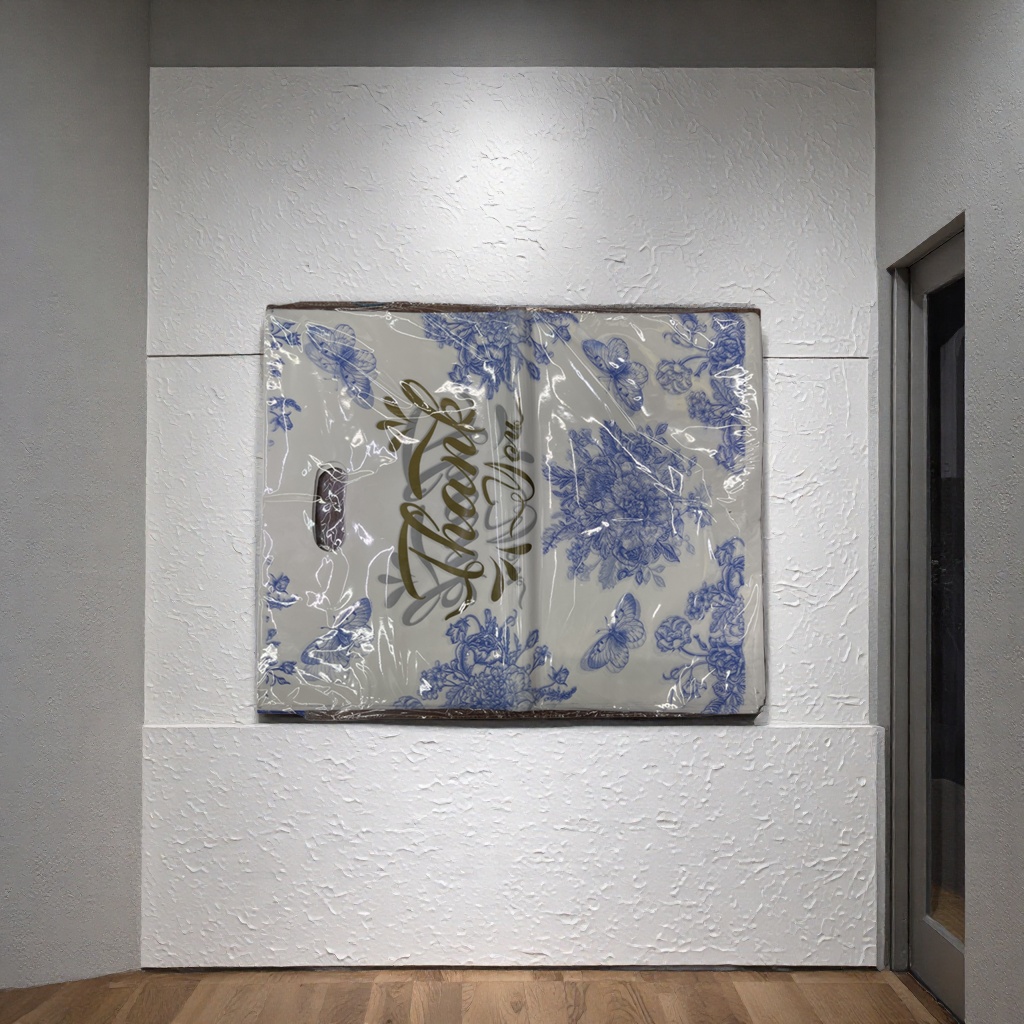 Blue floral butterfly pattern white handbag Application Scenario