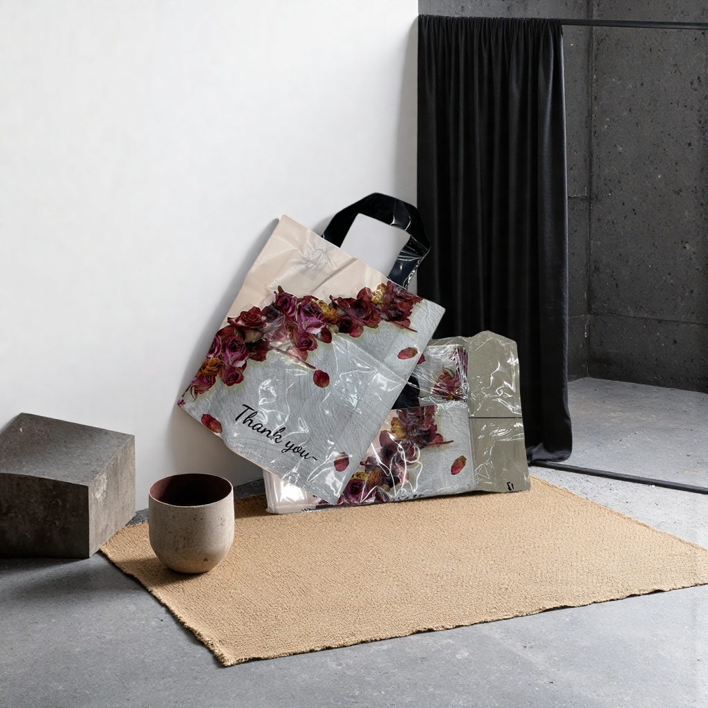 Floral pattern handbags are eco-friendly, reusable and simple packaging bags