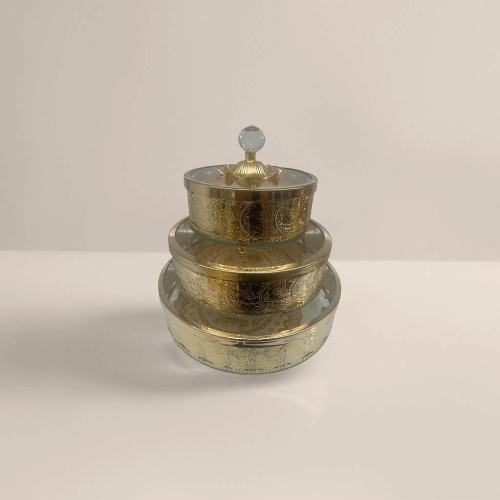金色雕花玻璃罐主体产品图