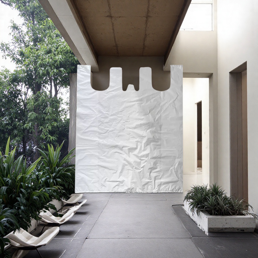 The main packaging bag of the white plastic bag is a reusable eco-friendly bag and a daily shopping bag Application Scenario