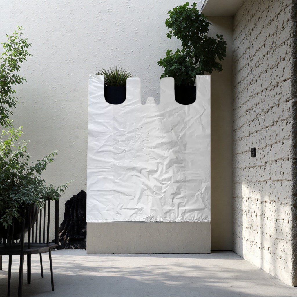 The main packaging bag of the white plastic bag is a reusable eco-friendly bag and a daily shopping bag