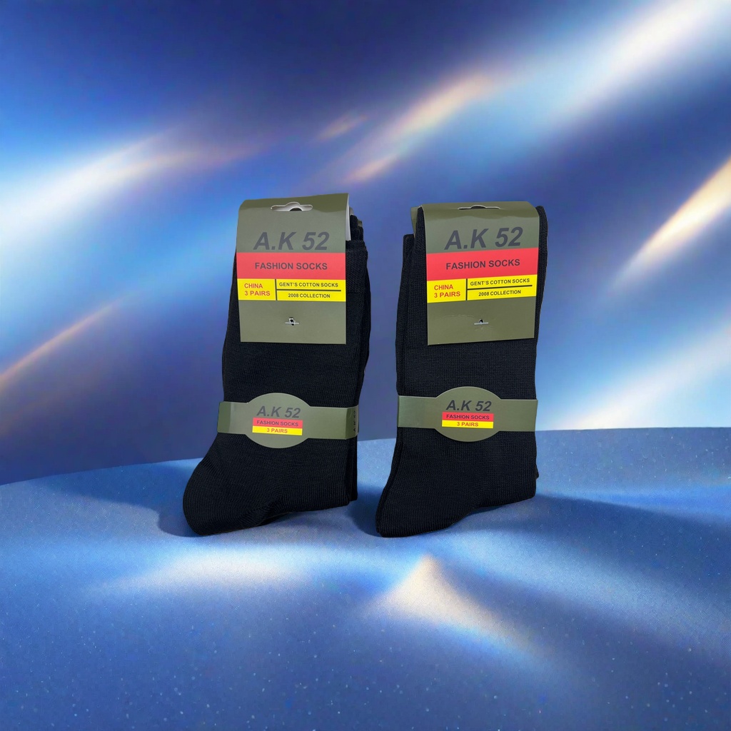 A K 52 black fashionable socks packaging in five pairs details Picture