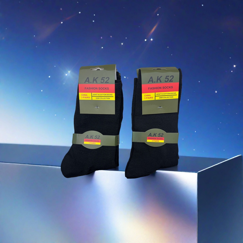 A K 52 black fashionable socks packaging in five pairs Specification image