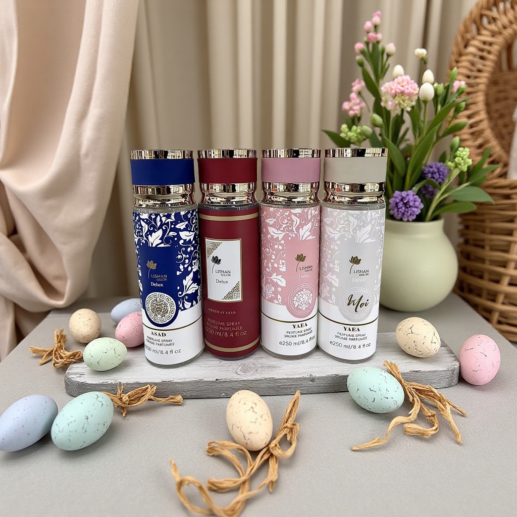 LISHAN OCCOR Delux four perfume spray bottles in colorful design gift box Specification image
