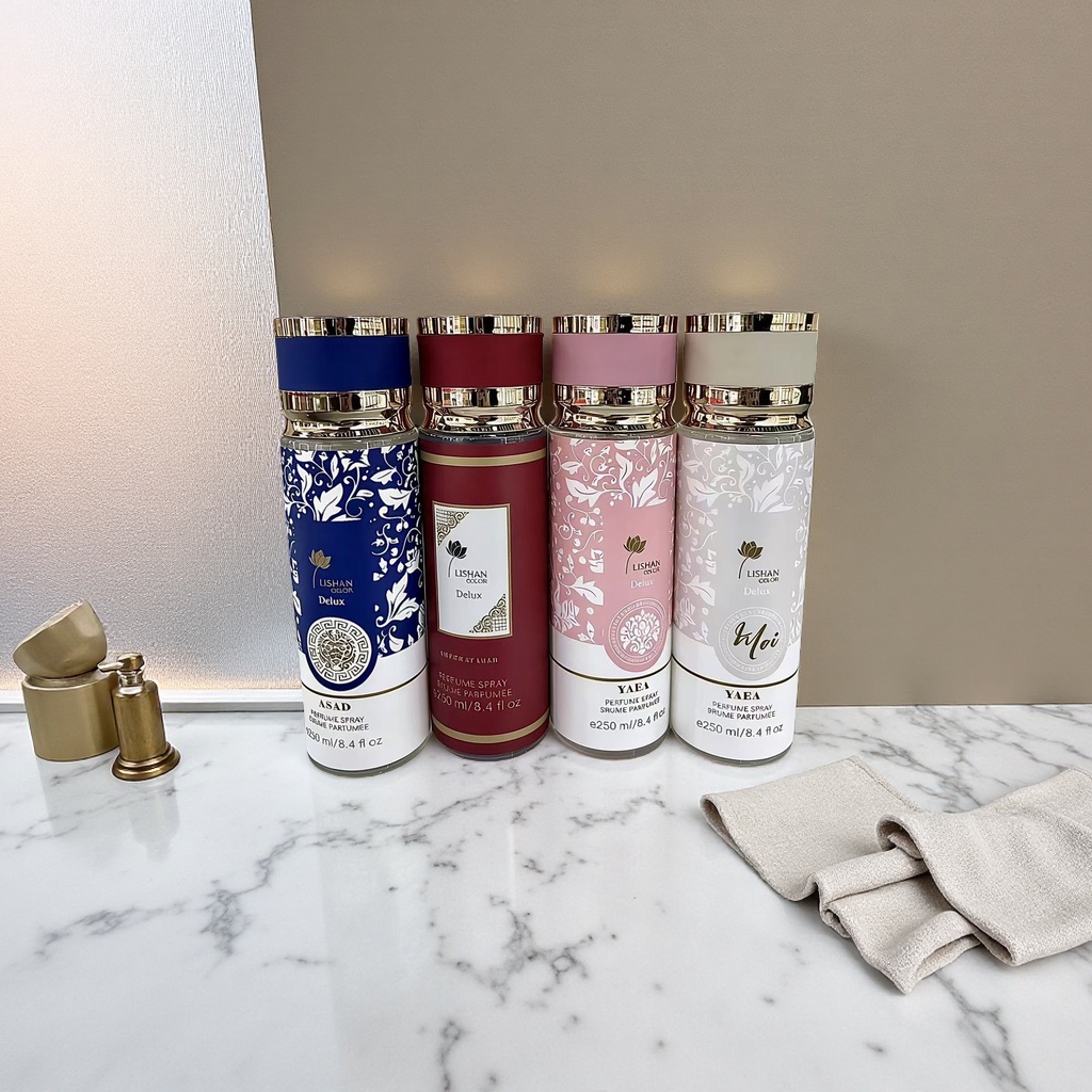 LISHAN OCCOR Delux four perfume spray bottles in colorful design gift box