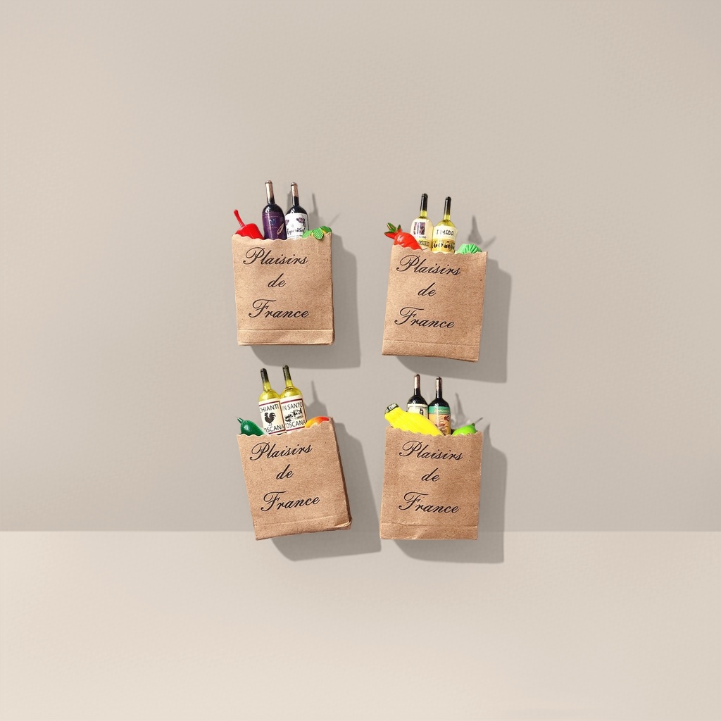 Mini wine bottle model, wooden wine rack, home decorative item, retro style storage rack Specification image