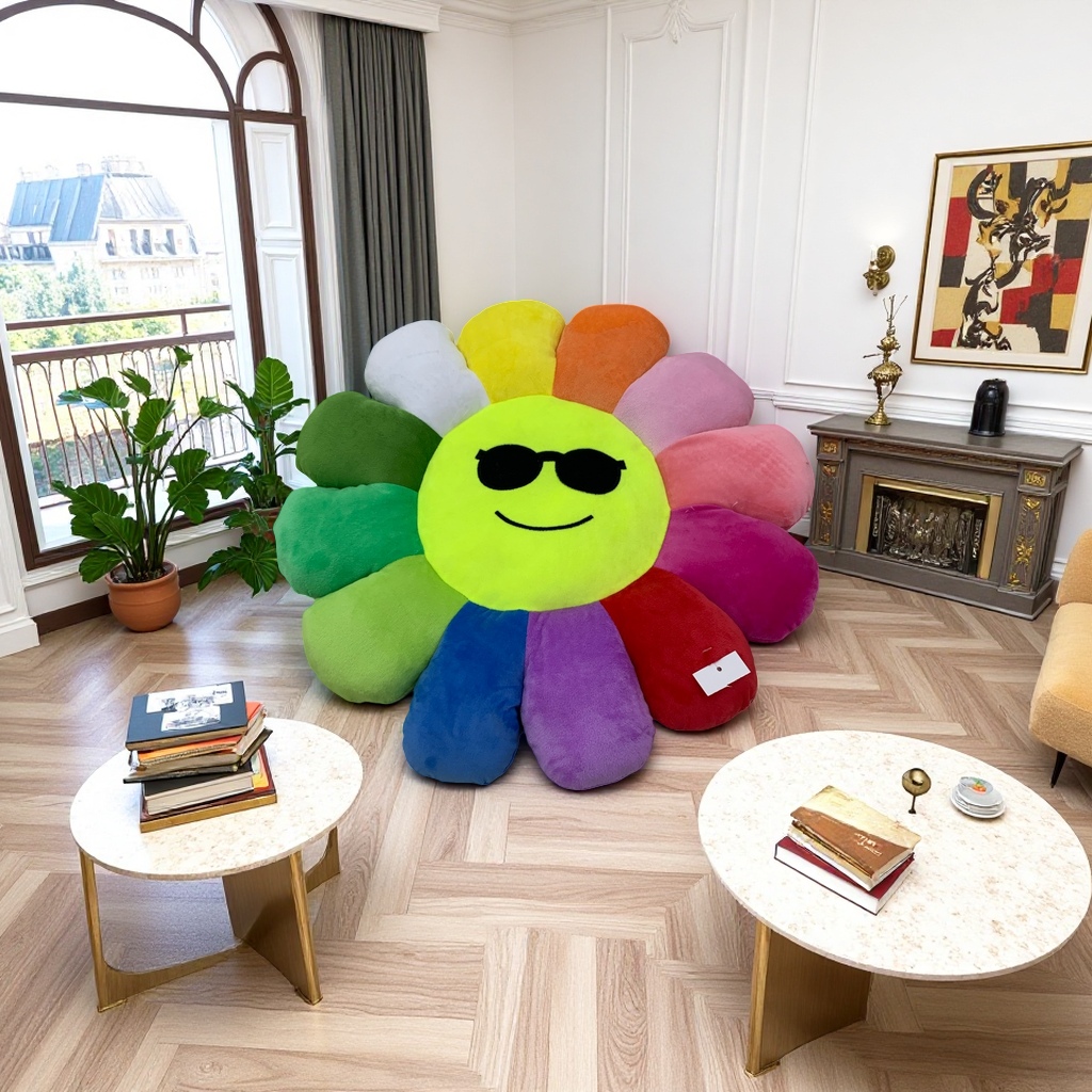 Colorful flower-shaped plush toys, cute and soft throw pillows, baby gifts Specification image