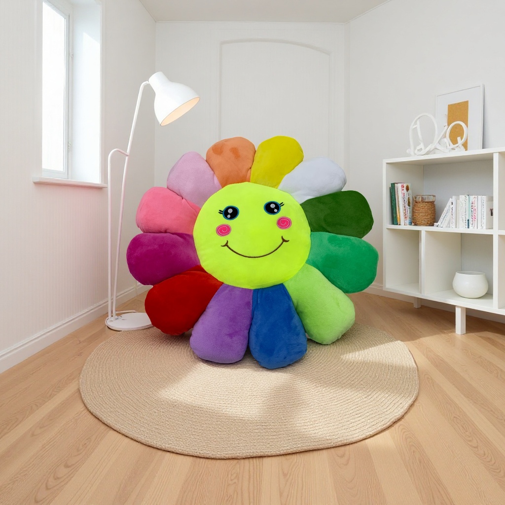 Colorful flower-shaped plush toys, cute and soft children's toy dolls details Picture