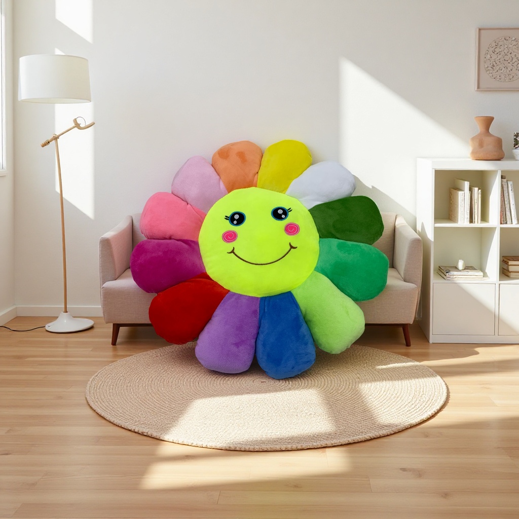 Colorful flower-shaped plush toys, cute and soft children's toy dolls Application Scenario
