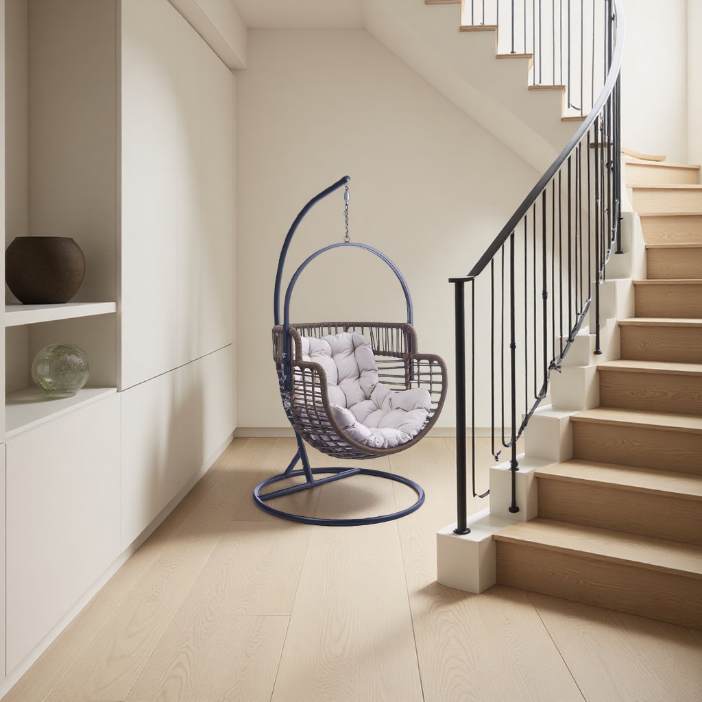 The suspended rattan rocking chair is comfortable, breathable and suitable for outdoor balconies Specification image