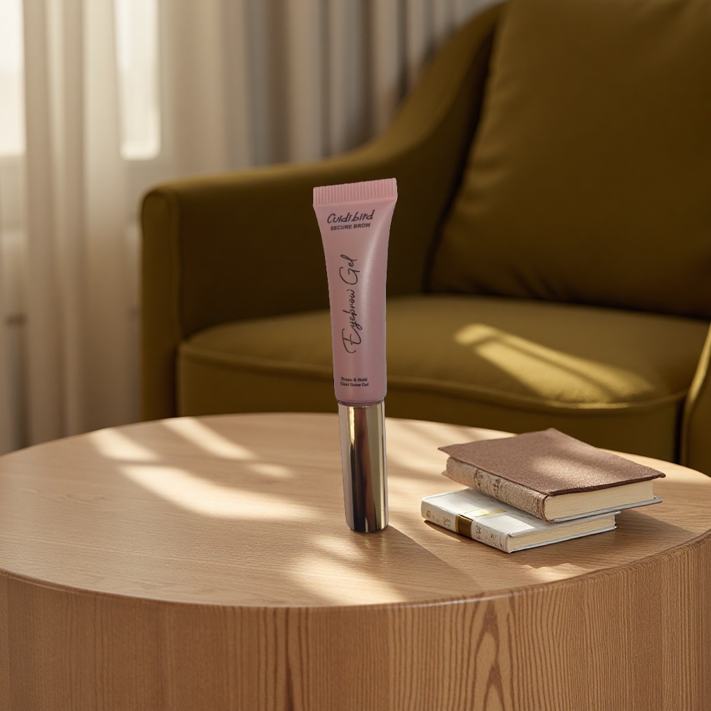 粉色管状眉胶柔雾妆效持久不脱色防水防汗美妆工具