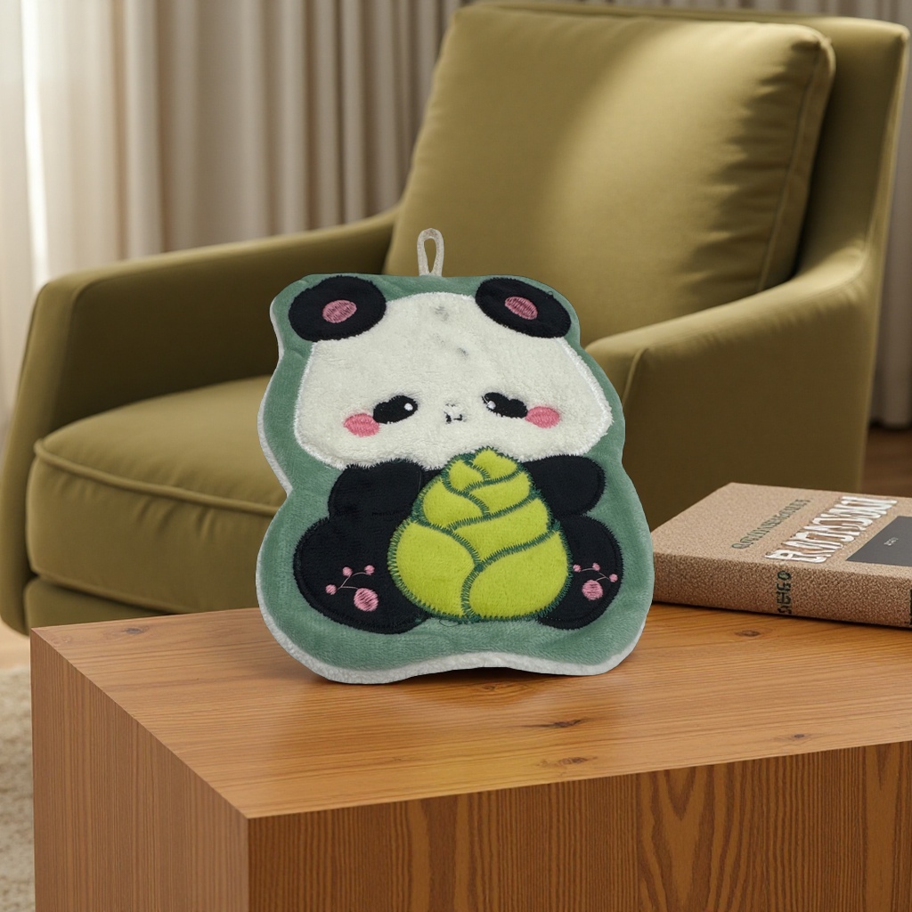 Thickened panda pattern towel, soft and absorbent household bathroom towel details Picture