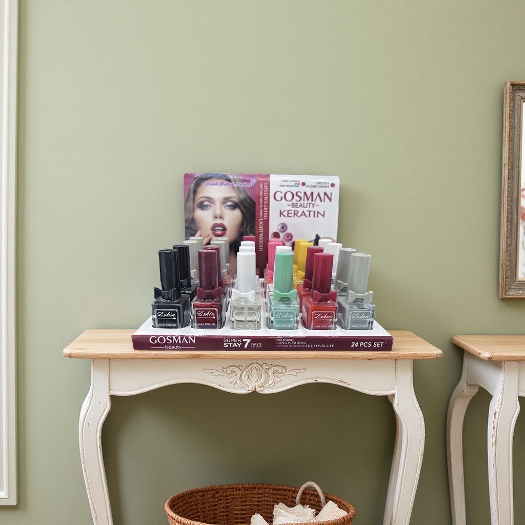 GOSMAN BEAUTY KERATIN 24-piece nail polish set lasts forever without fading