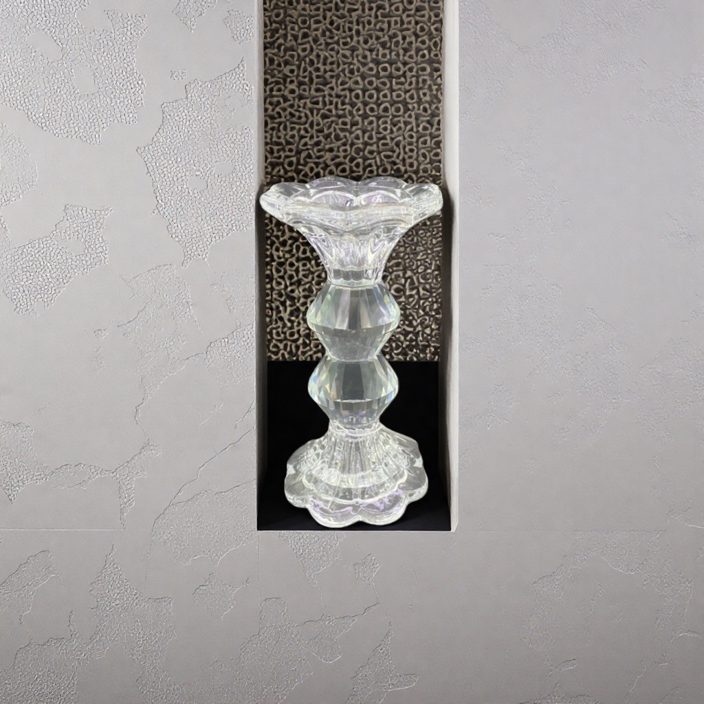 Transparent glass candlesticks, simple home decoration, candle holders, candlestick ornaments, living room and bedroom candlesticks details Picture
