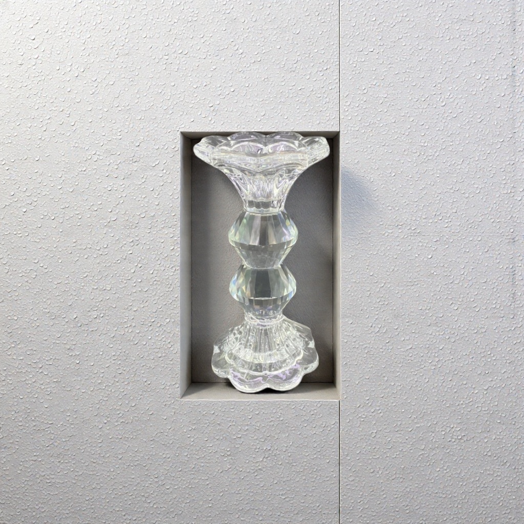 Transparent glass candlesticks, simple home decoration, candle holders, candlestick ornaments, living room and bedroom candlesticks