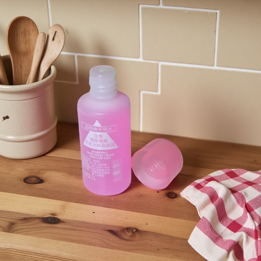 Pink bottle calcium-enriched quick-drying nail polish lotion