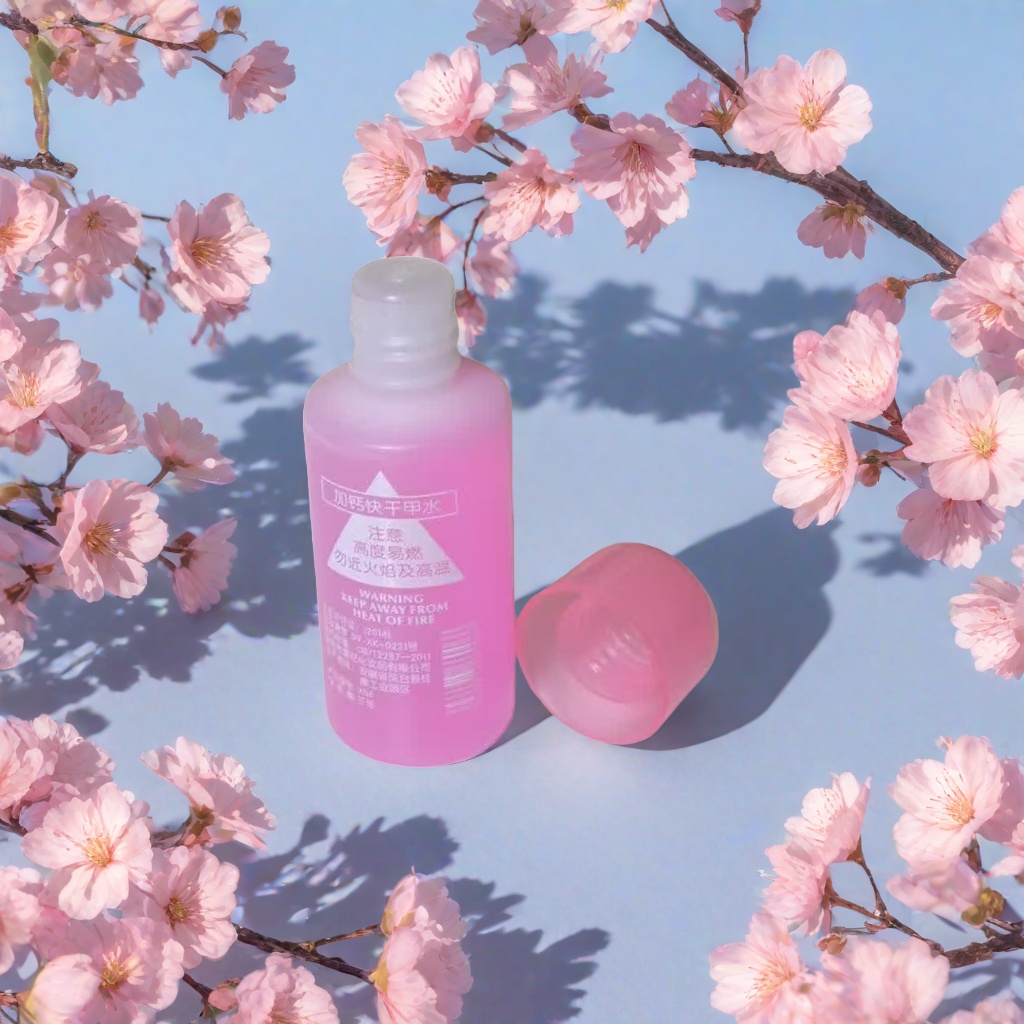 Pink bottle calcium-enriched quick-drying nail polish lotion Application Scenario