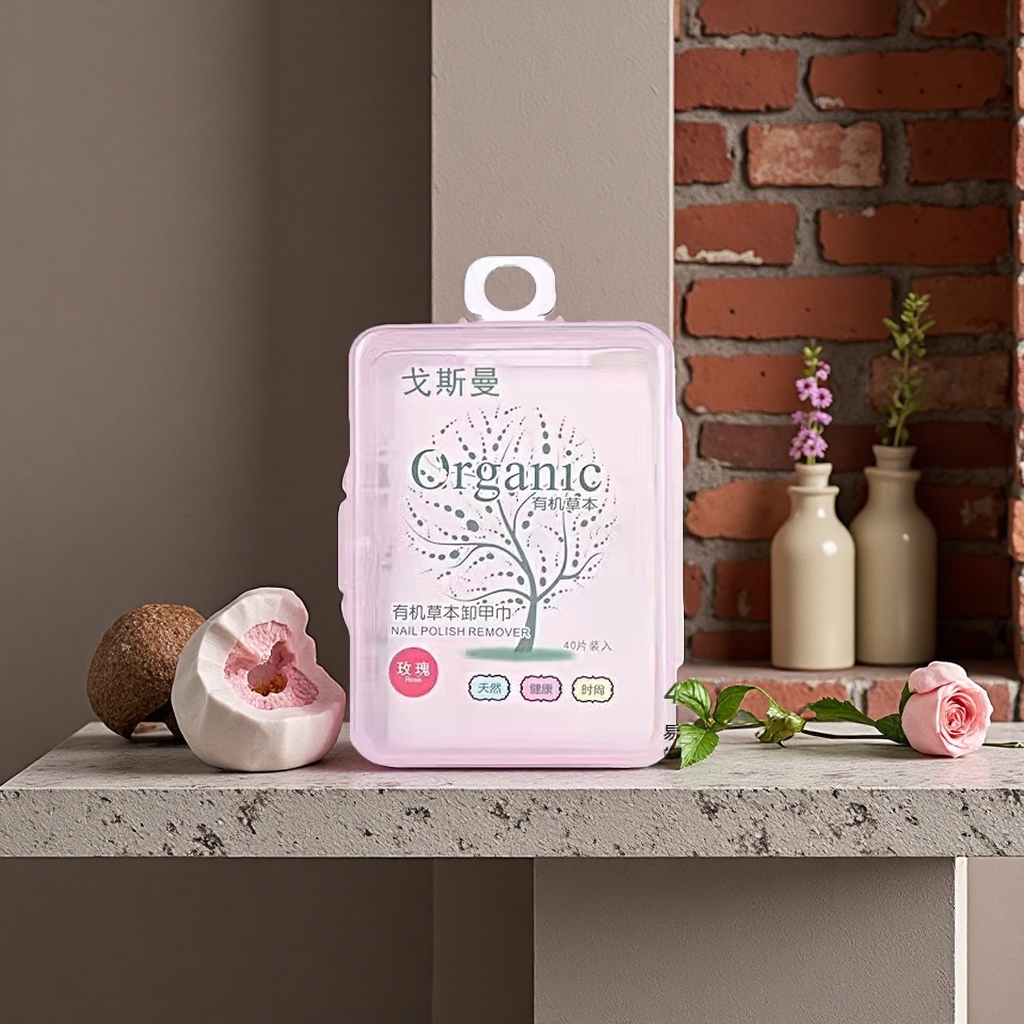 Gosman organic herbal nail Polish remover gently removes stains, cleanses and moisturizes Specification image