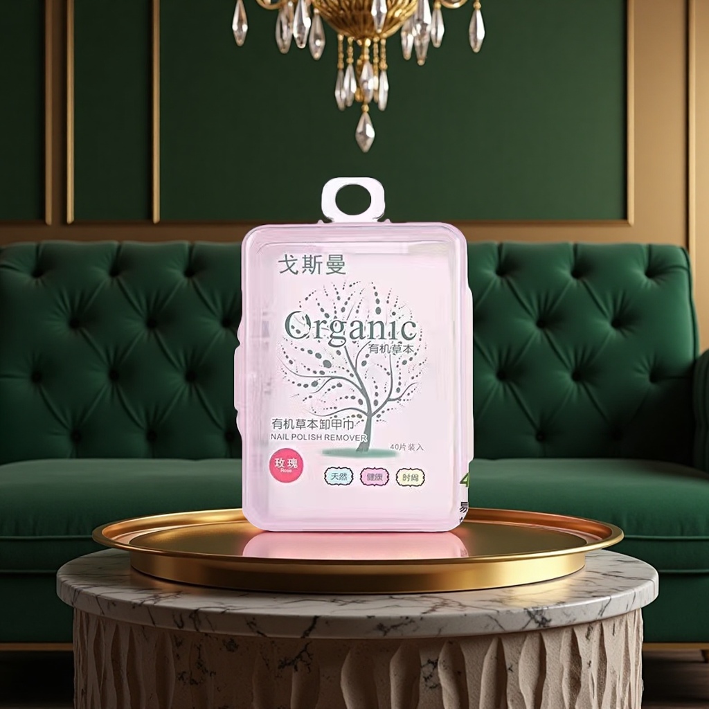 Gosman organic herbal nail Polish remover gently removes stains, cleanses and moisturizes details Picture