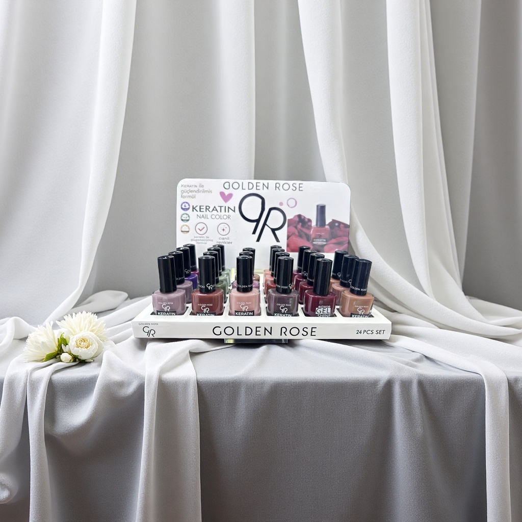 Golden Rose Keratin Nail Color 24-piece nail polish set