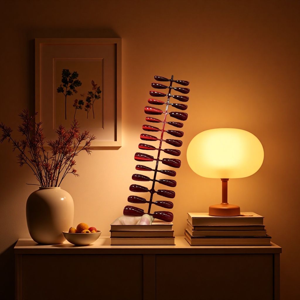 Red nail polish sample display stand, home nail art tool storage rack