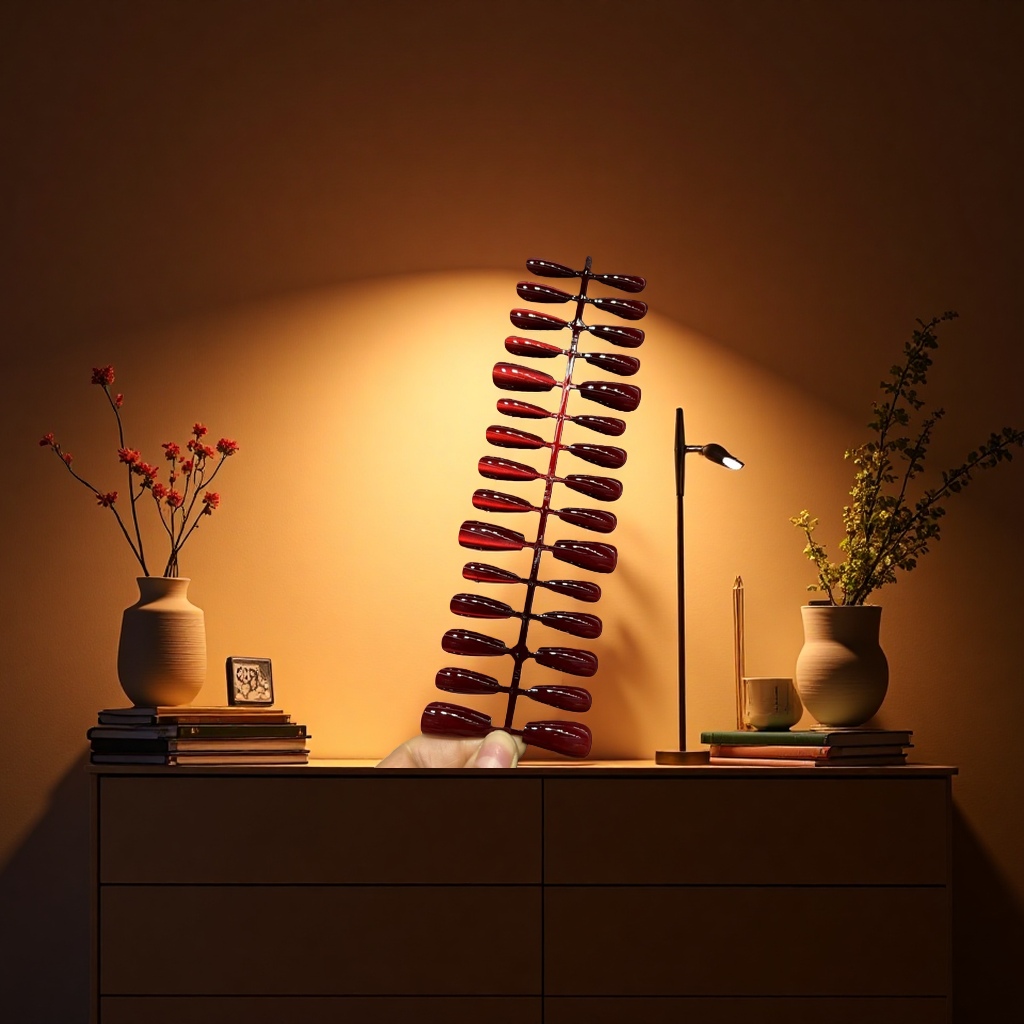 Red nail polish sample display stand, home nail art tool storage rack details Picture