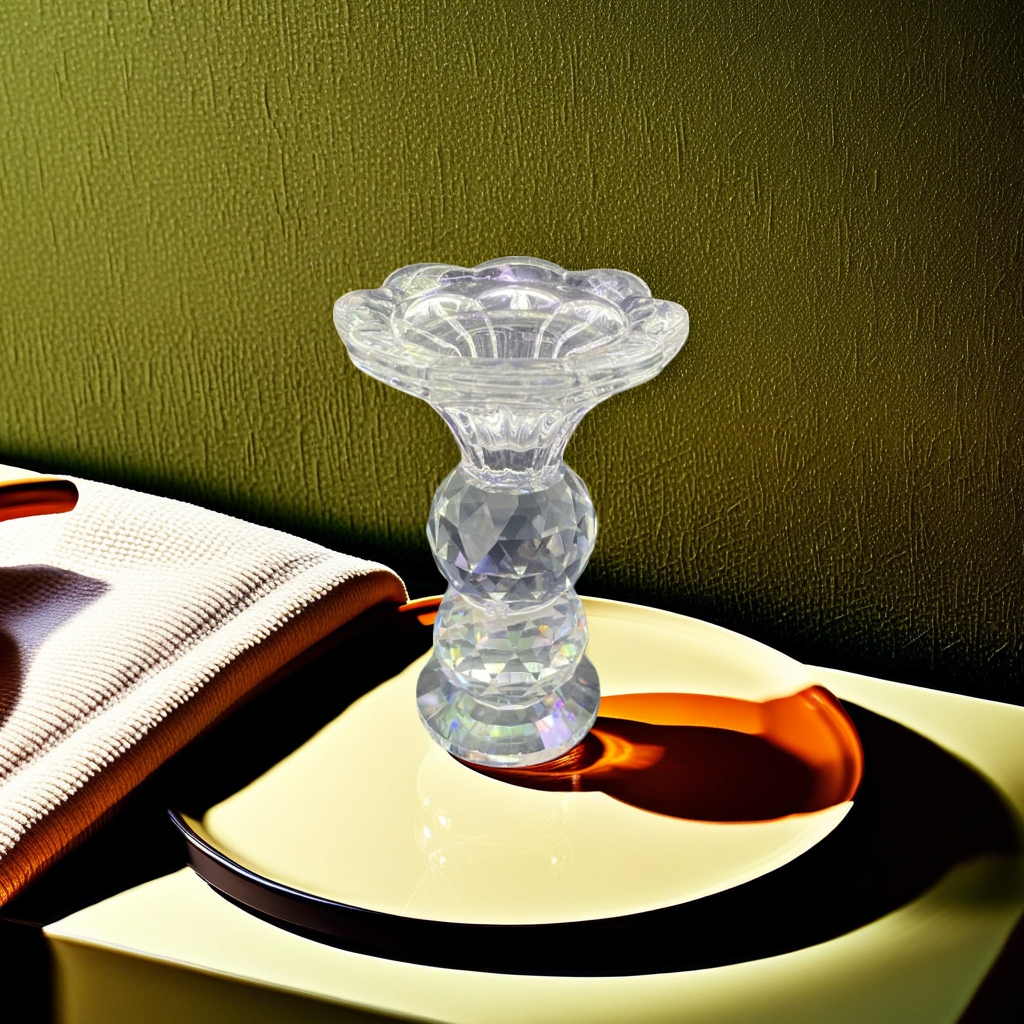 Transparent crystal candlesticks are simple and fashionable home decoration items for beautifying the living room and bedroom