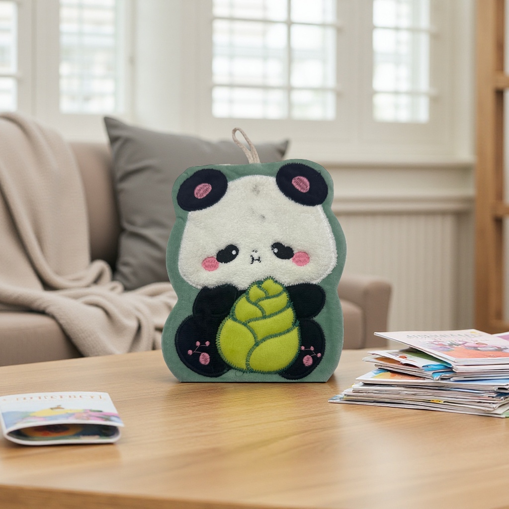 Thickened cartoon panda pattern towel, soft and absorbent household bathroom towel