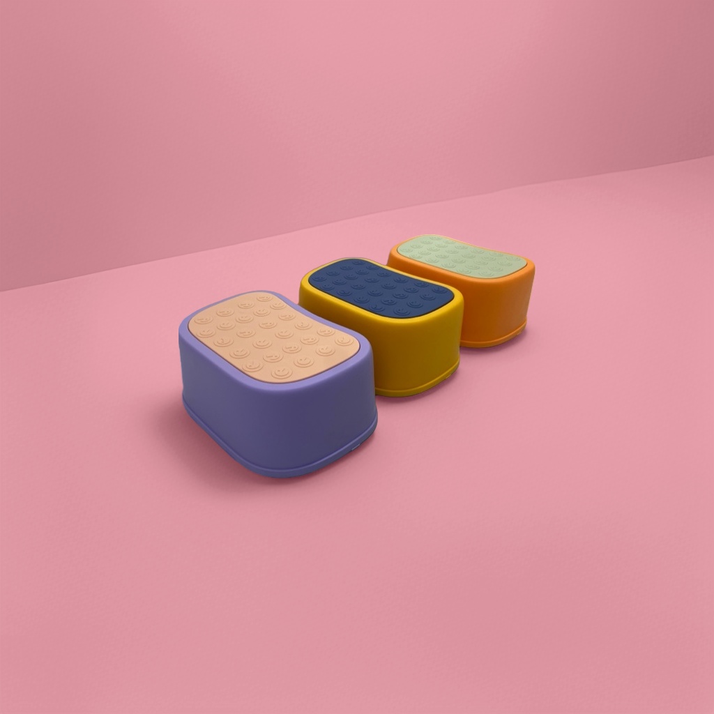 Colored plastic children's footstool, thickened anti-slip height stool details Picture