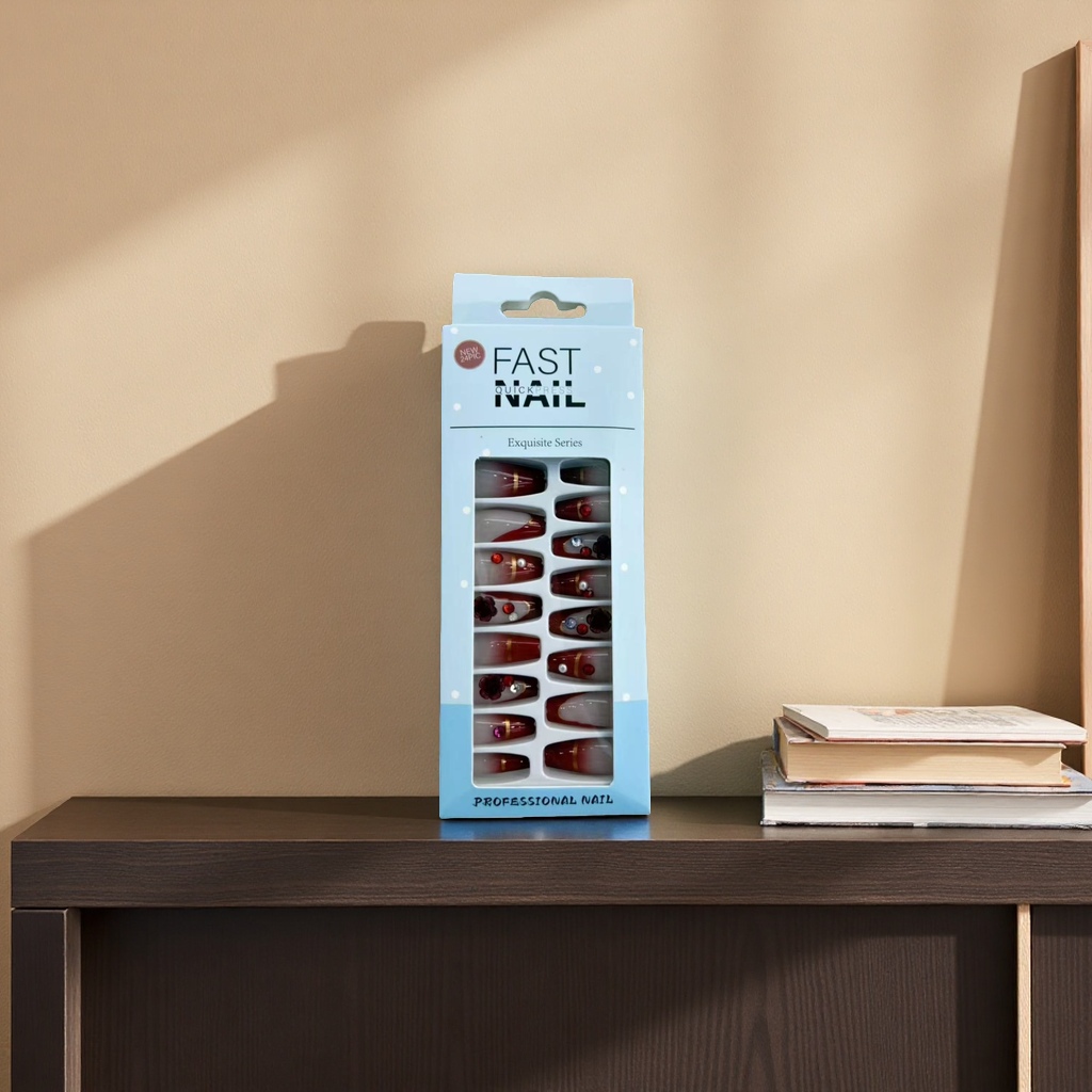 FAST NAIL Quick Nail Set 120 Nail Patches Home Nail Tool Box