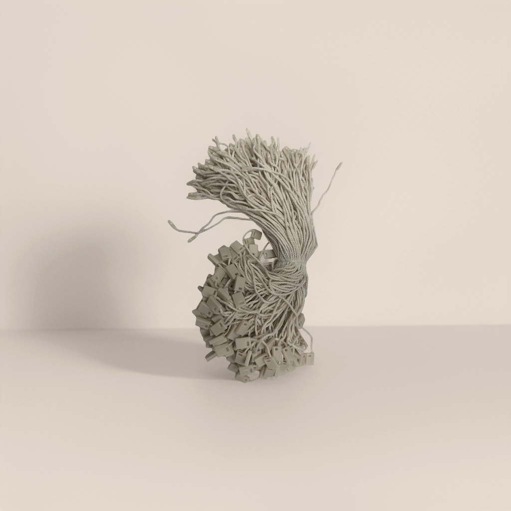 棉线方扣吊粒，吊牌绳