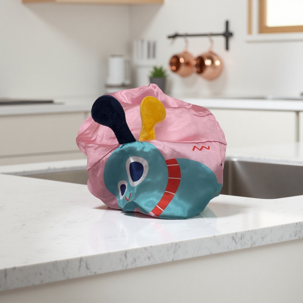 Cartoon shower cap, children's anti-slip bathroom cap, soft, breathable and waterproof details Picture