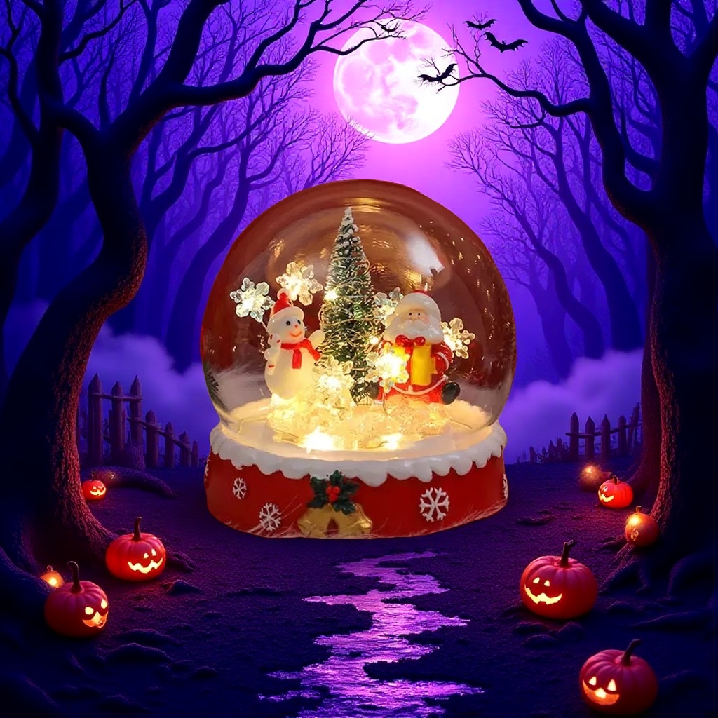 跨境圣诞树小夜灯创意桌面装饰摆件氛围灯生日礼物树脂摆件最新款产品图