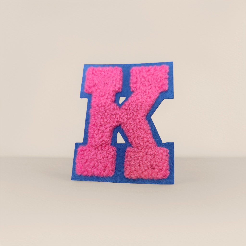 粉色毛毡字母K蓝色