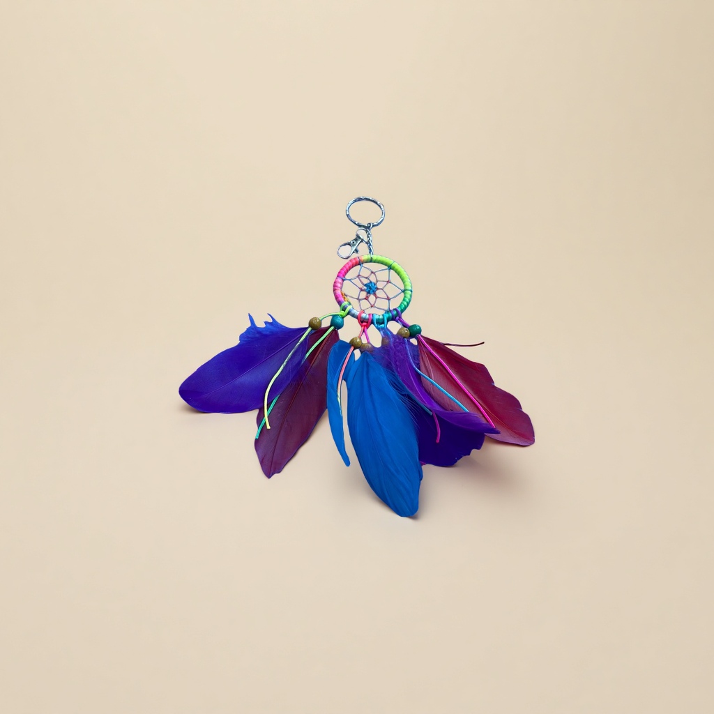 Colorful feather dreamy dreamcatcher pendant decoration, living room and bedroom hanging ornaments details Picture