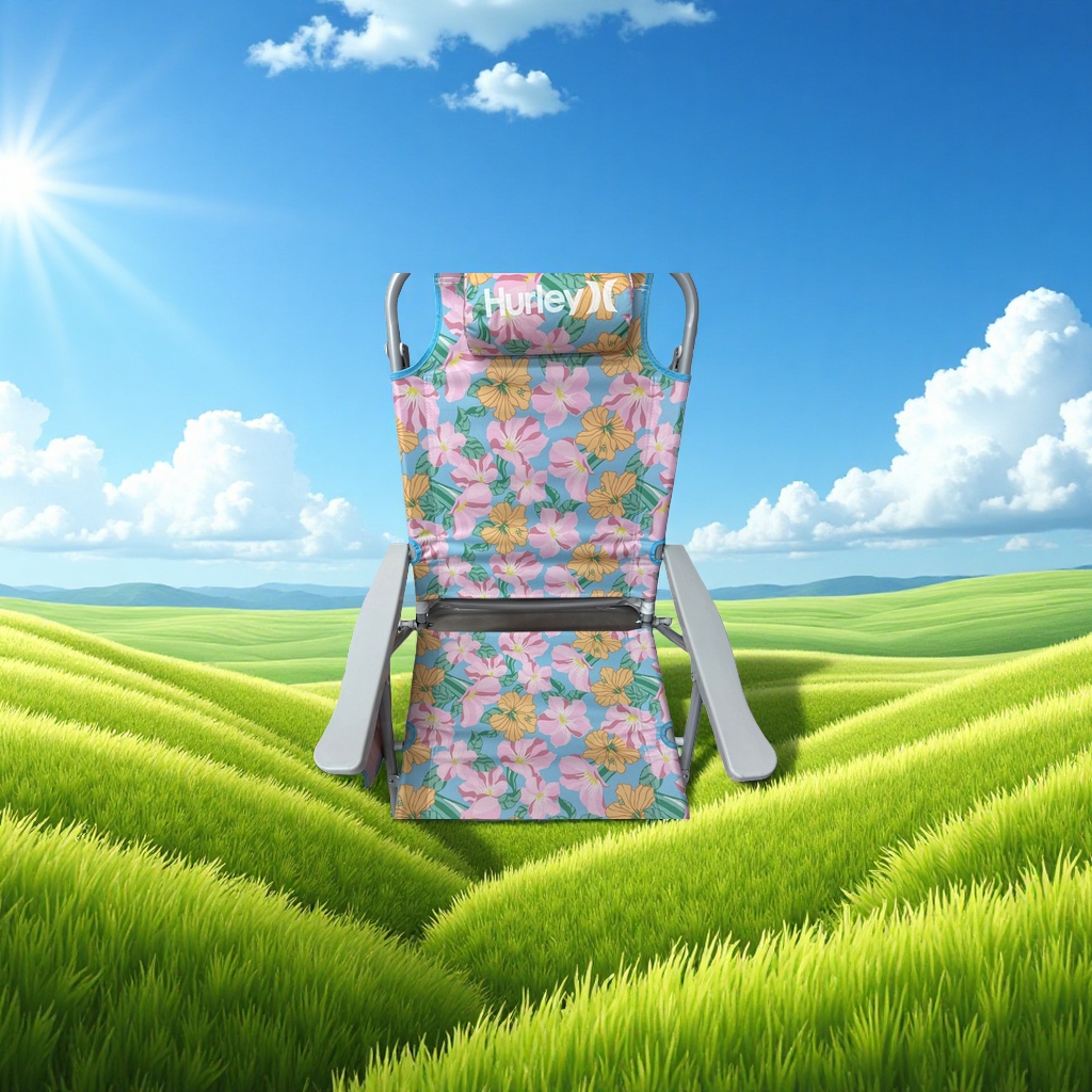 Floral pattern folding chair, outdoor leisure portable chair, home courtyard seat cushion Application Scenario