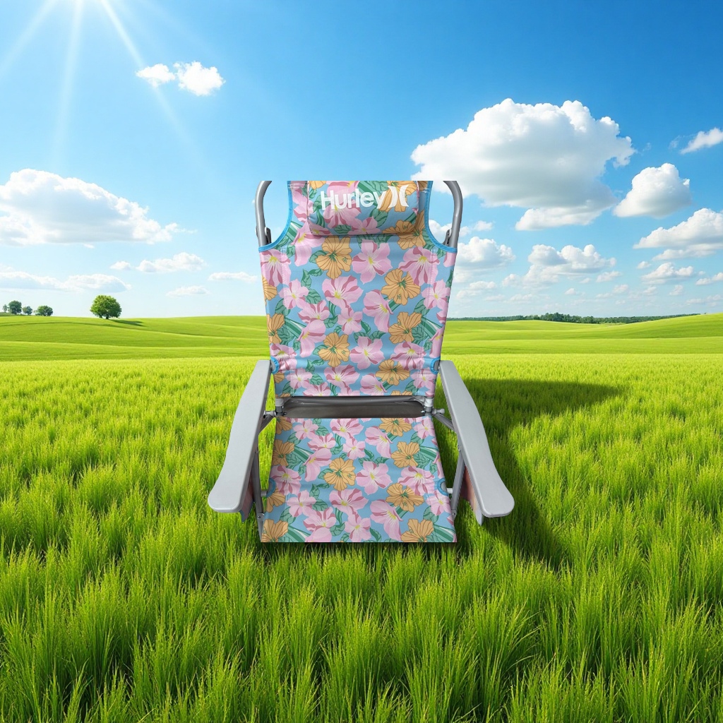 Floral pattern folding chair, outdoor leisure portable chair, home courtyard seat cushion Specification image